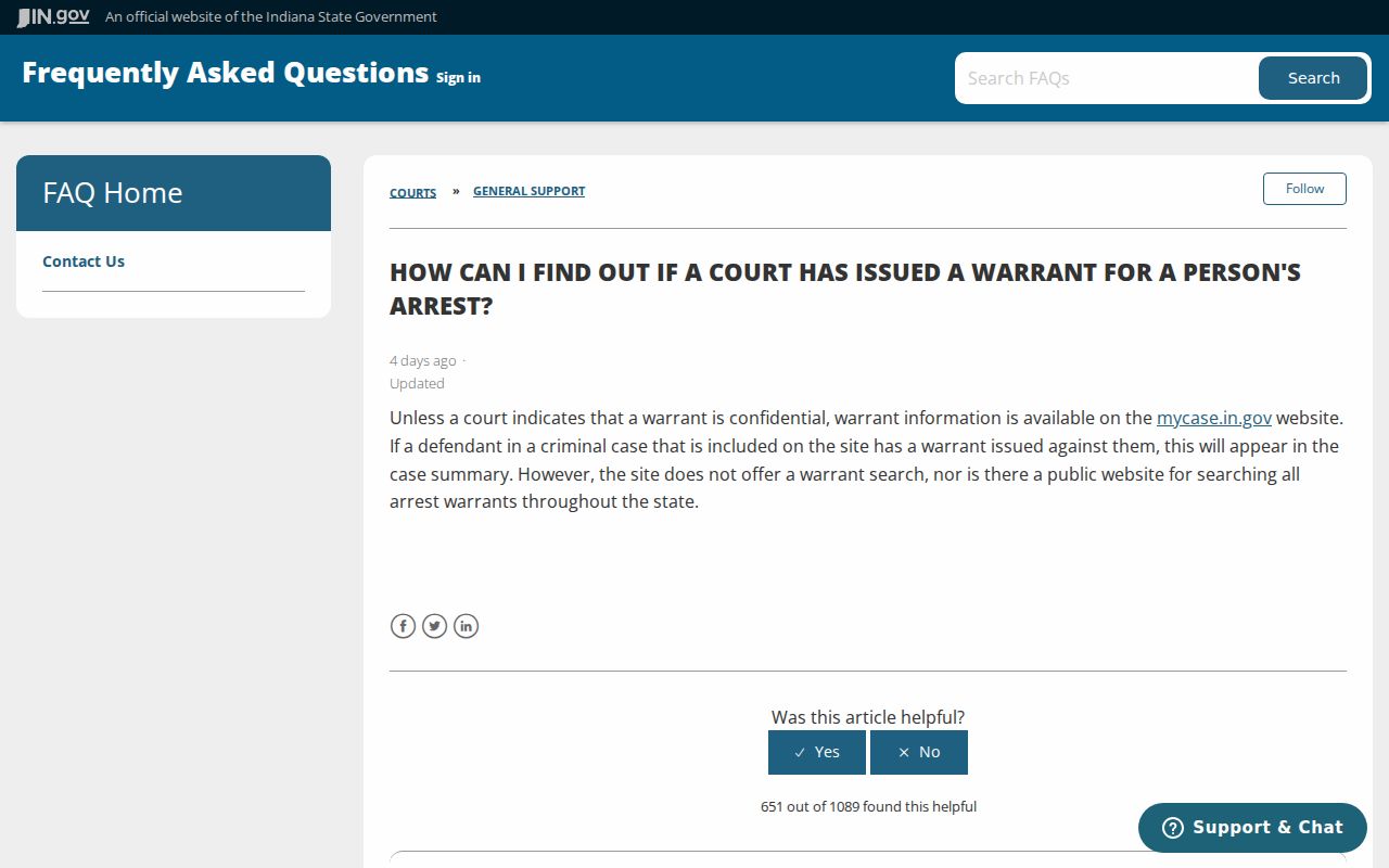 Indiana warrant FAQ for Starke County warrant searches