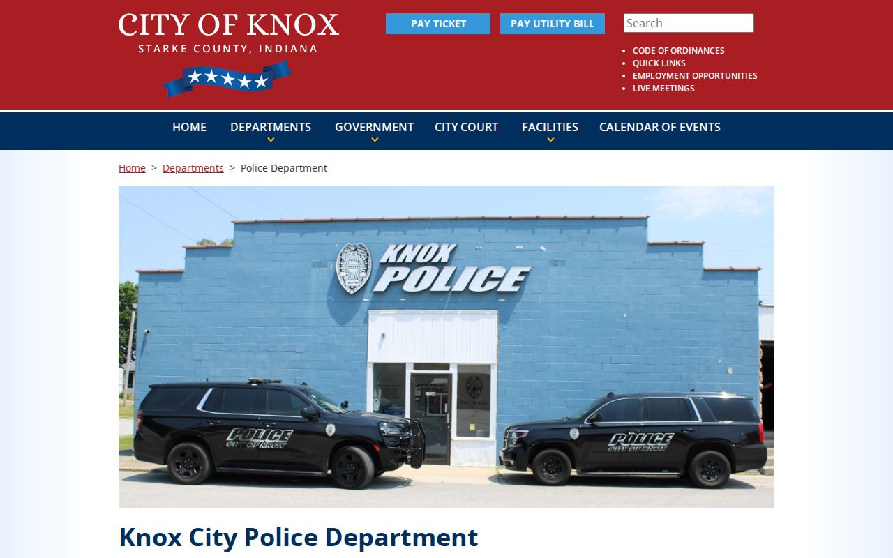 Knox Police source for Knox warrant records in Starke County